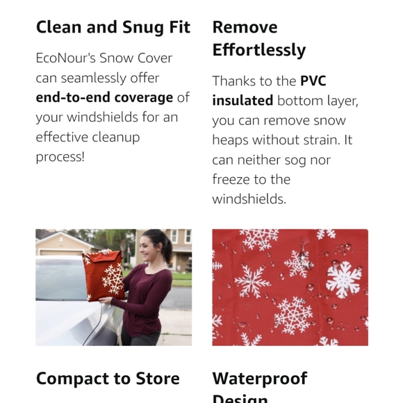 Car Windshield Snow Cover for Car Decor | Tough 600D Polyester Fabric Windshield - Picture 4 of 11